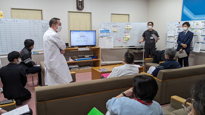 能登半島地震発生時の災害対策本部会議の様子（熊本赤十字病院よりご提供）
